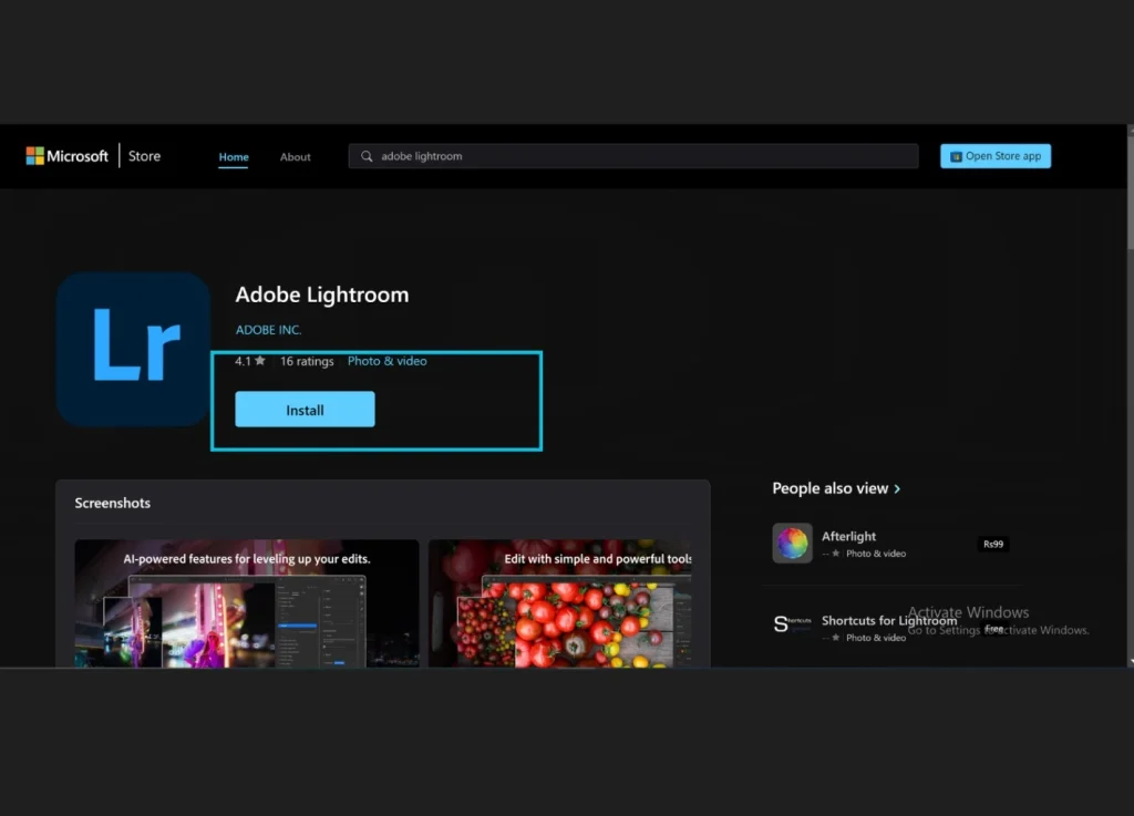 download Lightroom from microsoft